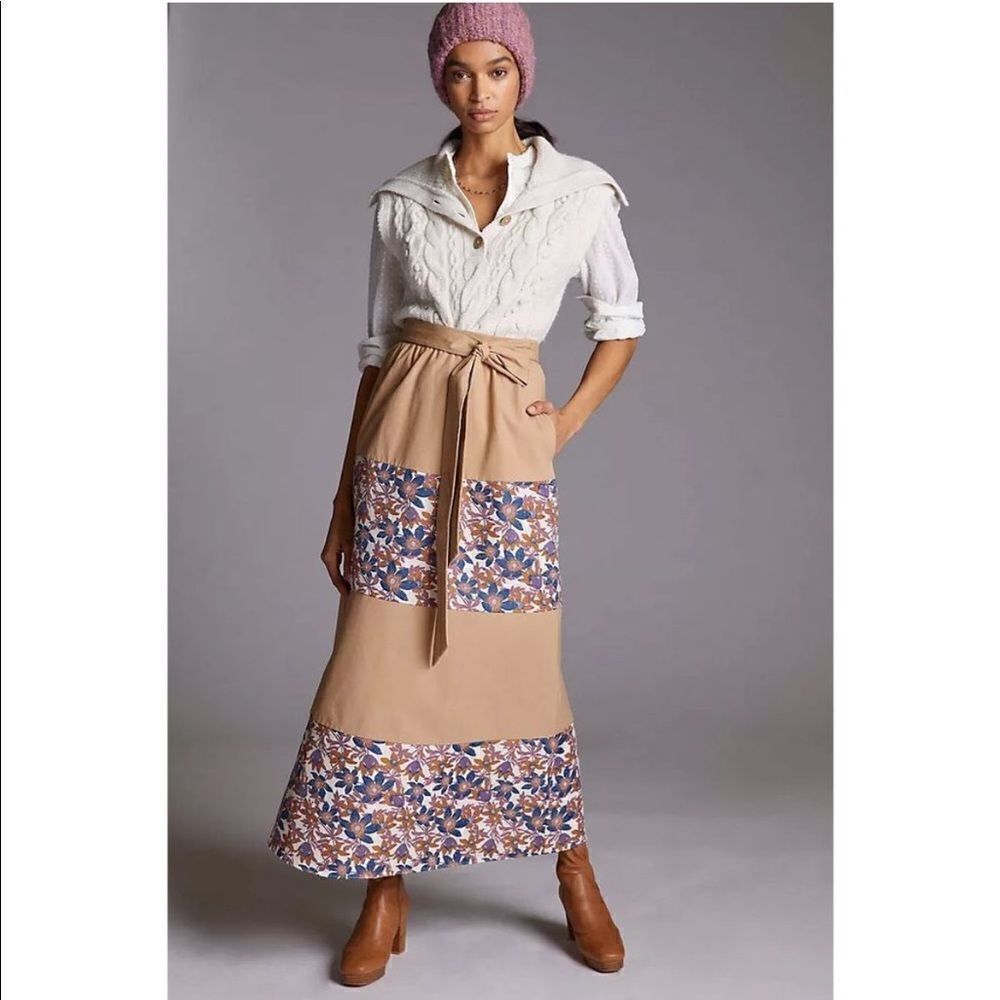 NEW Sachin + Babi Tan and Floral Jacquard Maxi Skirt Size 12 - Picture 14 of 14